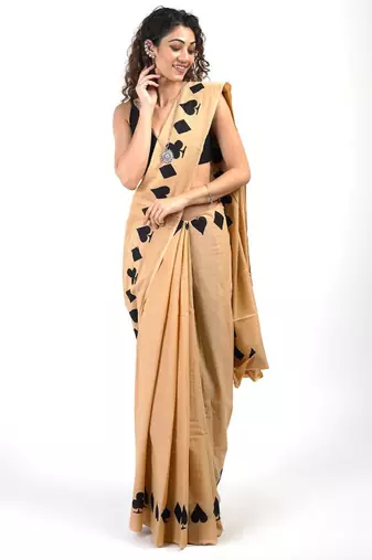 Printed border pure cotton saree