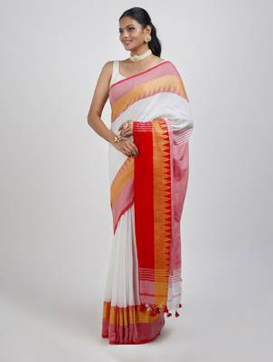 Pure cotton saree with woven design border 2