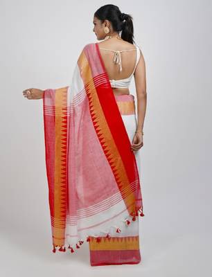 Pure cotton saree with woven design border 3