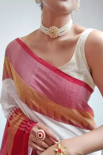 Pure cotton saree with woven design border