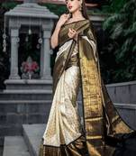 Woven design zari kanjeevaram saree