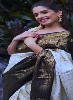 Woven design zari kanjeevaram saree 4