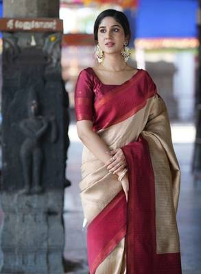 Woven design zari kanjeevaram saree 2