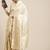 Cream-coloured & gold-toned ethnic motifs zari silk blend kanjeevaram saree