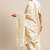Cream-coloured & gold-toned ethnic motifs zari silk blend kanjeevaram saree