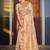 Cream coloured & pink floral zari silk banarasi saree