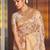 Cream coloured & pink floral zari silk banarasi saree
