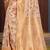 Cream coloured & pink floral zari silk banarasi saree