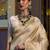 Cream-coloured & gold-toned ethnic motifs zari silk blend kanjeevaram saree