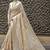 Cream-coloured & gold-toned floral woven design zari banarasi saree