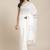 White & golden pure cotton sequinned embellished handloom saree