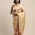 Cream-coloured & pink silk blend woven design banarasi saree