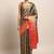 Gold-toned & orange art silk woven design kanjeevaram saree