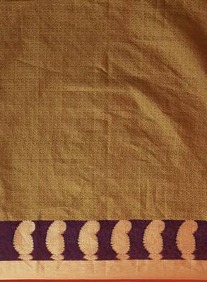 Gold-toned & red ethnic motifs art silk kanjeevaram saree 3