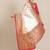 Off white & orange floral silk blend ethnic printed banarasi saree