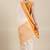 White & orange checked zari silk cotton saree