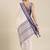 White & blue checked zari silk cotton saree