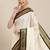 White & black checked zari silk cotton saree