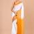 White & orange pure cotton jamdani saree