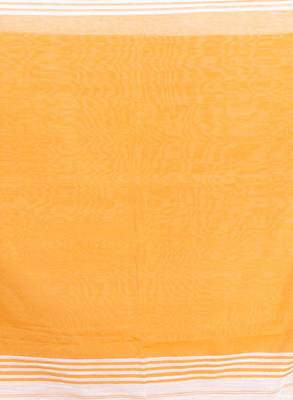 White & orange pure cotton jamdani saree 4