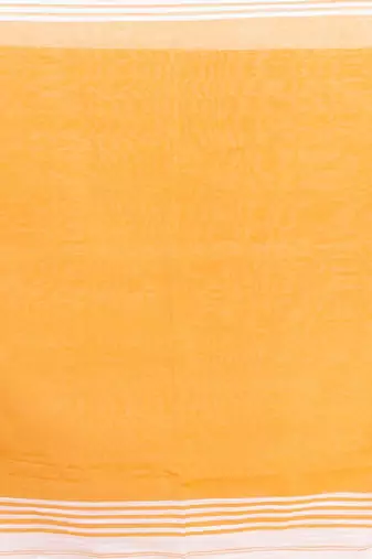 White & orange pure cotton jamdani saree