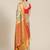 Ethnic motifs woven banarasi silk with digital print saree