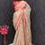 Cream Color Thread And Zari Work Organza Saree