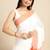 White & orange pure cotton taant saree