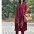 Maroon Color Indian Solid Straight Salwar Kameez Kurti Pant Set for Women