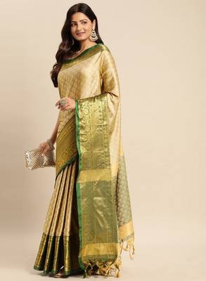 Woven design zari silk cotton banarasi saree 2