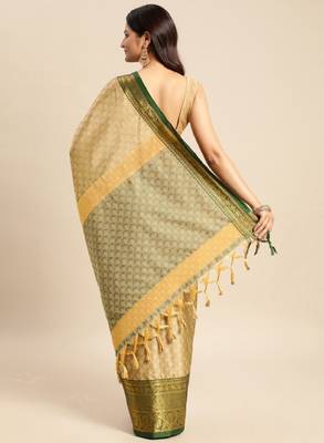 Woven design zari silk cotton banarasi saree 3