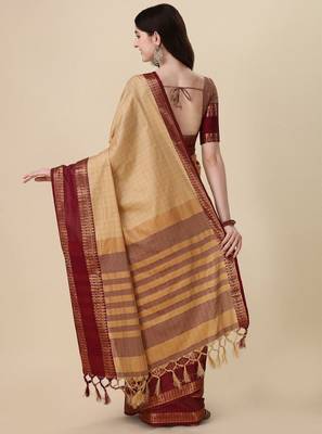 checked zari mysore silk saree 3