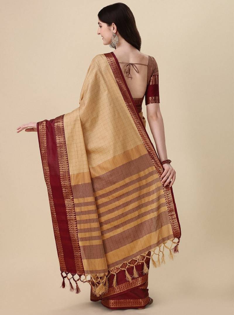 checked zari mysore silk saree