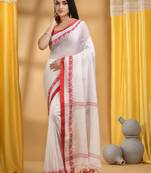 Cotton woven heart design taant saree