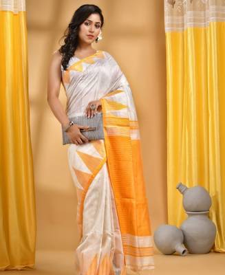 Woven design pure cotton traditional taant saree 2