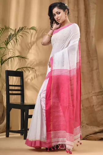 Woven design zari traditional taant saree