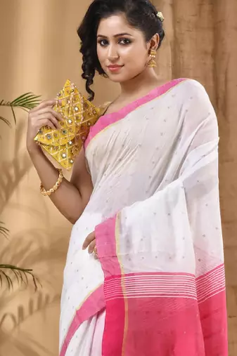 Woven design zari traditional taant saree