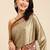 Beige & red woven design zari mysore silk saree