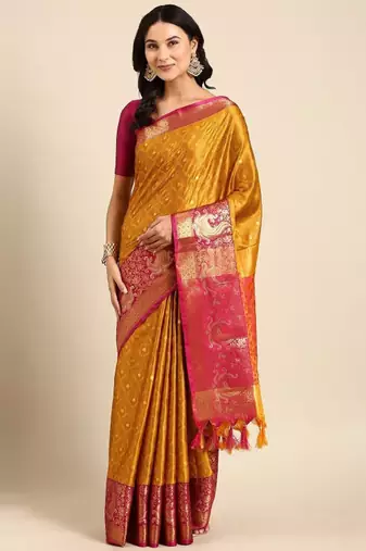 Woven design zari mysore silk saree