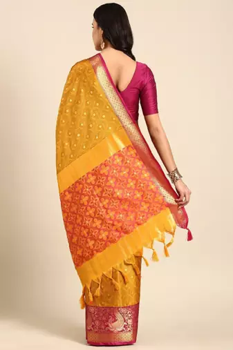 Woven design zari mysore silk saree