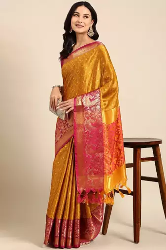 Woven design zari mysore silk saree