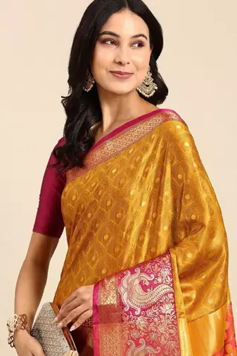 Woven design zari mysore silk saree