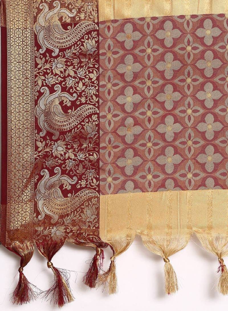 Ethnic motifs woven design zari mysore silk saree