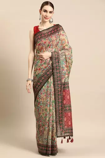 Kalamkari printed saree