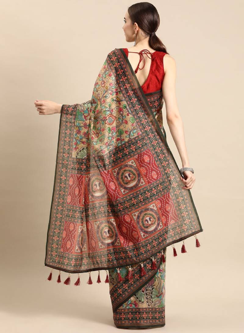 Kalamkari printed saree