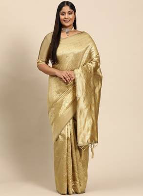 Woven design ethnic motifs zari banarasi saree 1
