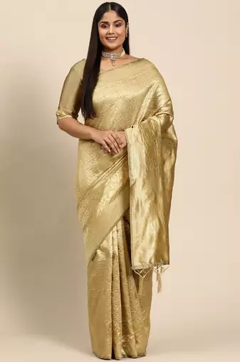 Woven design ethnic motifs zari banarasi saree