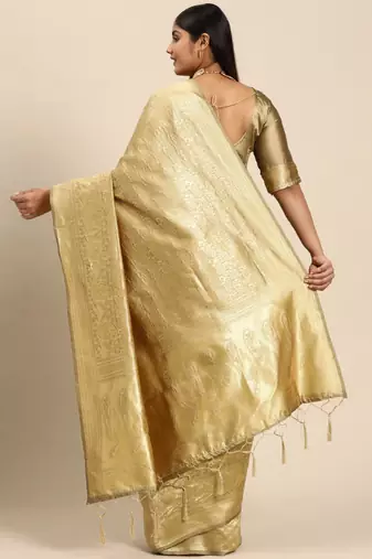 Woven design ethnic motifs zari banarasi saree