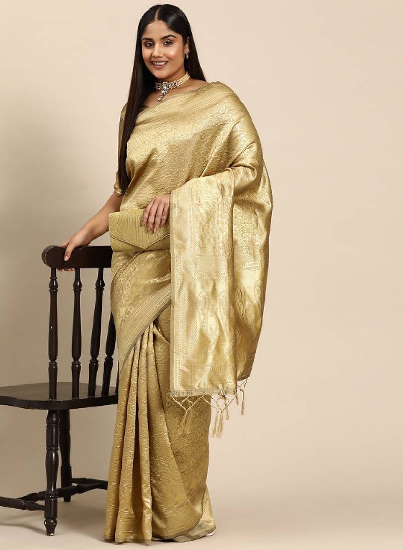 Woven design ethnic motifs zari banarasi saree