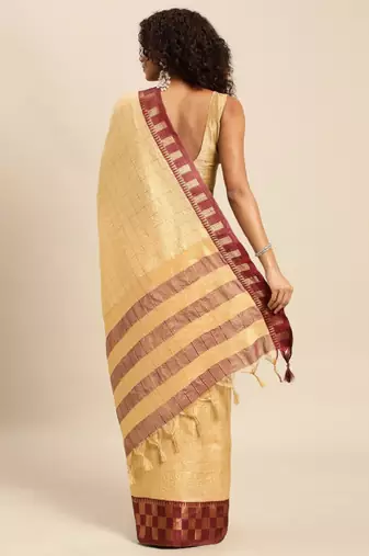 Checked zari saree